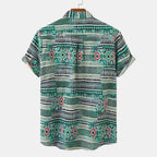 Women's Short-Sleeve Shirt with Geometric Pattern