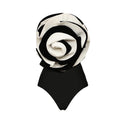 Women's Swimsuit with Decorative Rose Motif