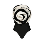 Women's Swimsuit with Decorative Rose Motif