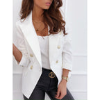 Women's Double-Breasted Blazer with Elegant Lapels
