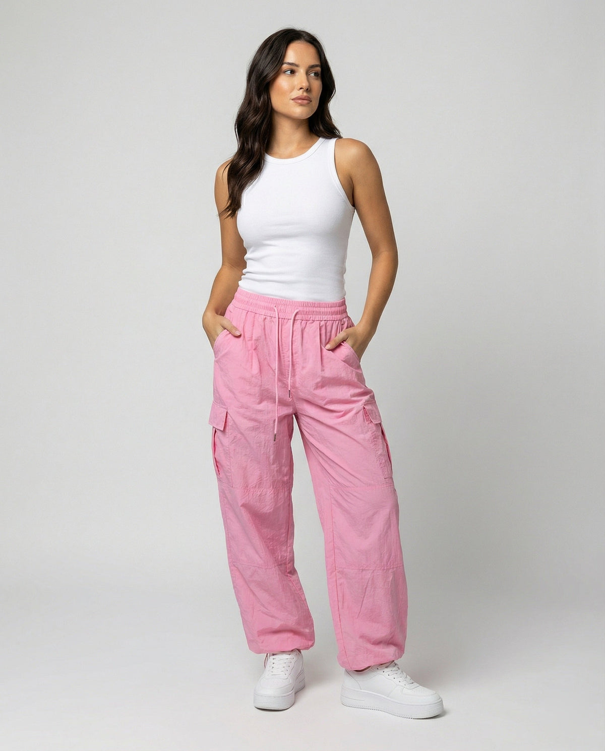 Women's High-Waisted Balloon Cargo Pants
