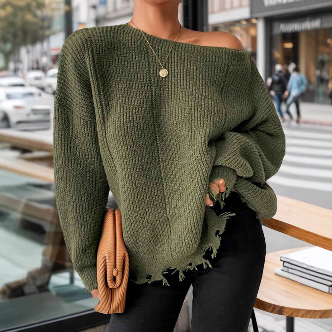 Women's Cotton Sweater with Oversized Fit