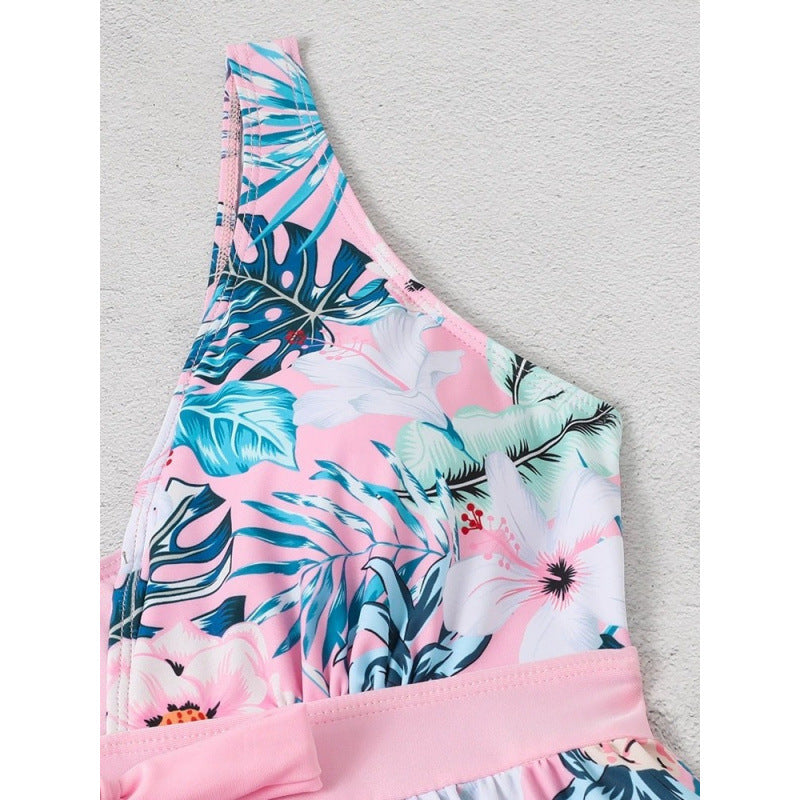 Women's Swim Dress with Floral Patterns and Flattering Cut