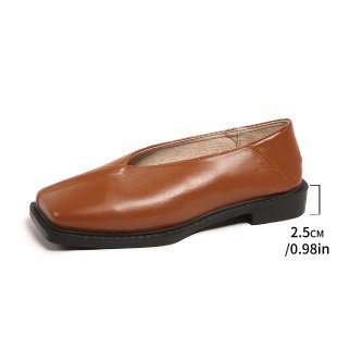 Women's Square Toe Ballet Flats with Non-Slip Sole