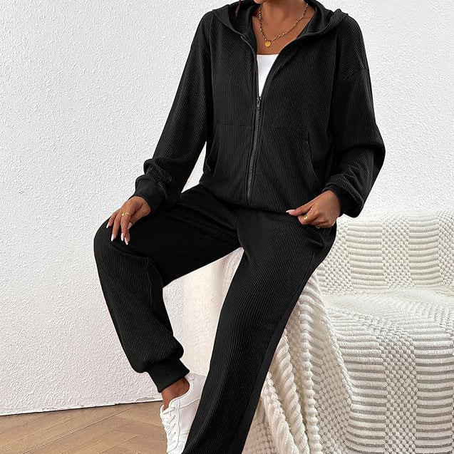 Textured Hoodie and Joggers Set
