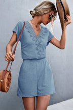 Women's Casual Jumpsuit with Crochet Details