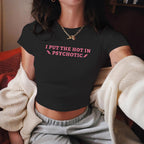 Women's Cropped T-Shirt with Cherry Print