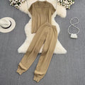 Women's Elegant Lounge Set with Short-Sleeve Polo and Wide-Leg Pants