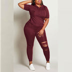 Women's Jogging Suit with Stylish Zipper Details and Sporty Fit