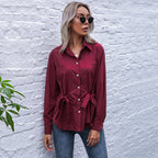Women's Shirt Blouse with Tie Details
