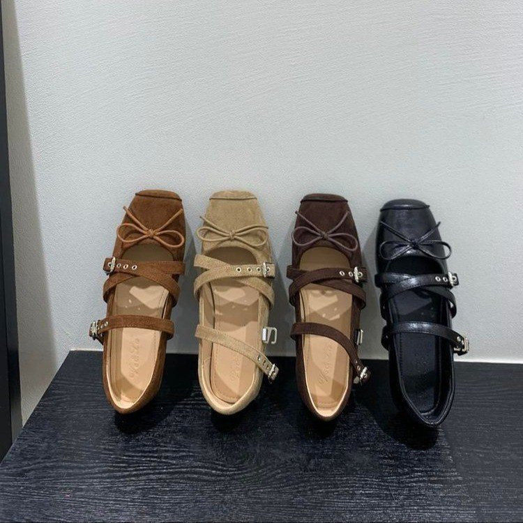 Women's Ballerina Flats with Decorative Strap