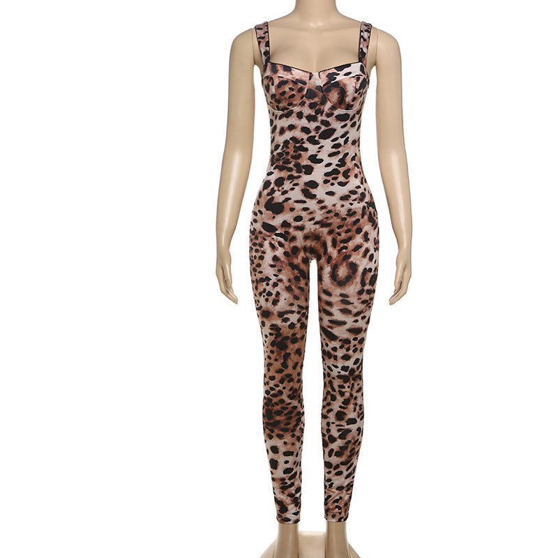 Women's Jumpsuit with Refined Snakeskin Design and Figure-Hugging Cut
