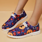 Women's Breathable Casual Sneakers with Halloween Print