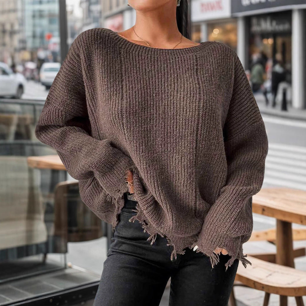 Women's Cotton Sweater with Oversized Fit
