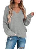 Women's V-Neck Fine Knit Pullover