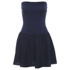 Women's Bandeau Mini Dress with Voluminous Skirt