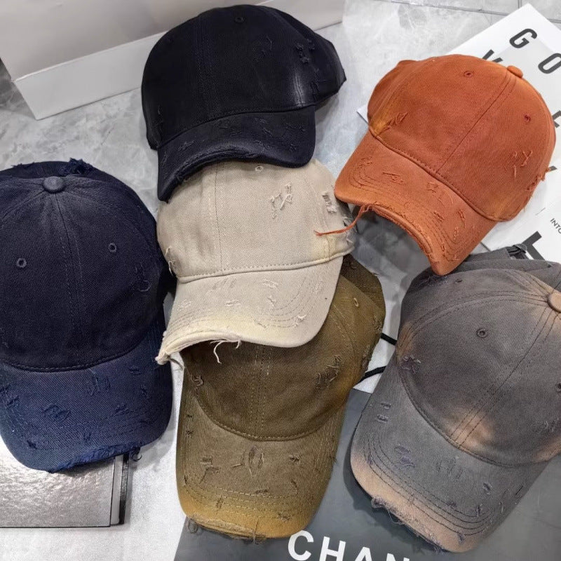 Men's Distressed Denim Baseball Cap