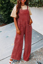 Women's Casual Overall with Pockets and Wide Leg