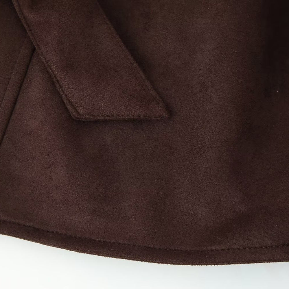 Elegant Oversized Bomber Jacket with Waist Belt