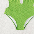 Women's Swimsuit with Deep V-Neck and Sophisticated Lace-Up Design