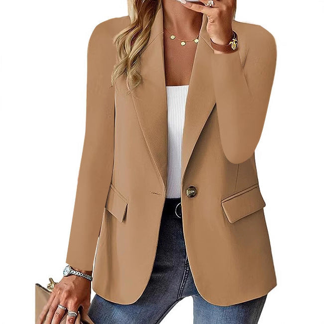 Women's Elegant Blazer with Classic Cut and Pockets