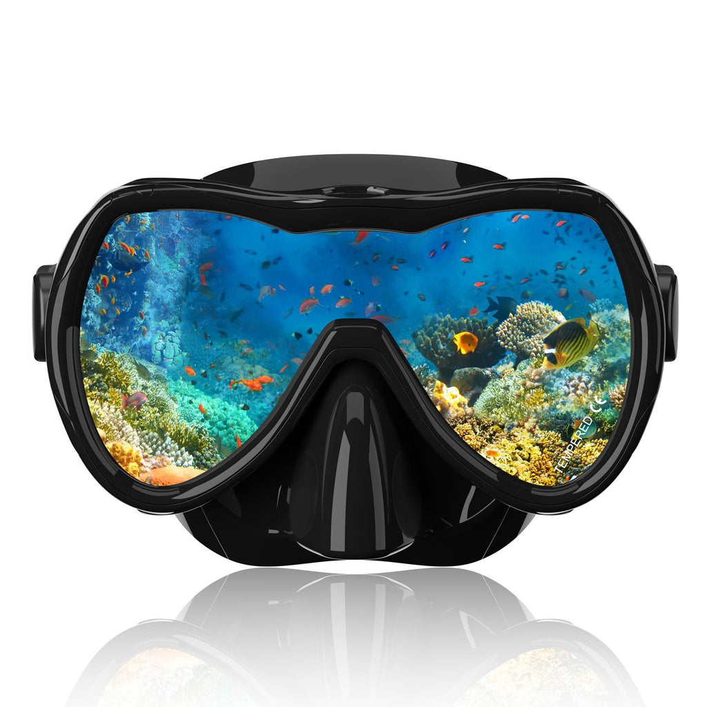 Diving mask with wide field of vision