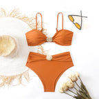 Women's Bandeau Bikini with Elegant Shell Details