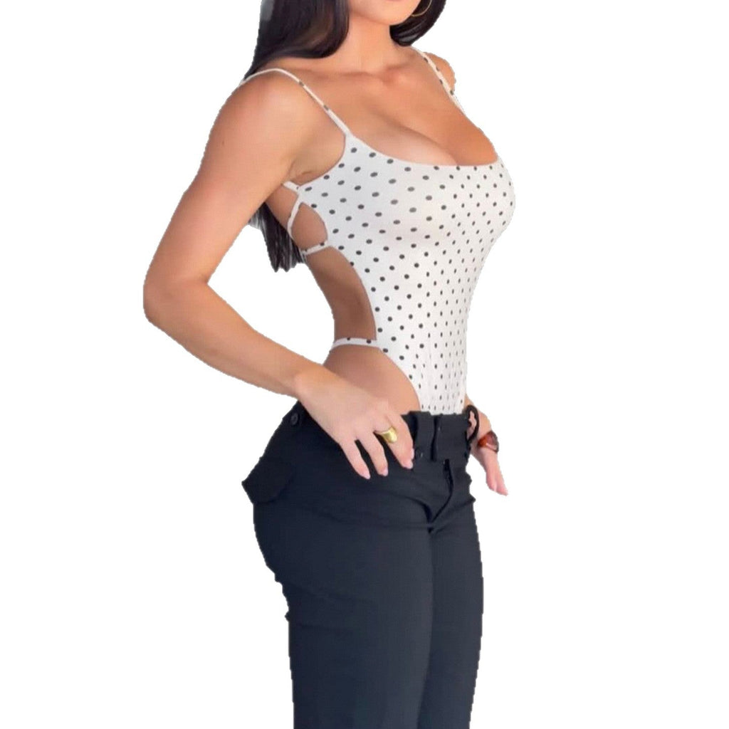 Women's High-Cut Polka Dot Swimsuit