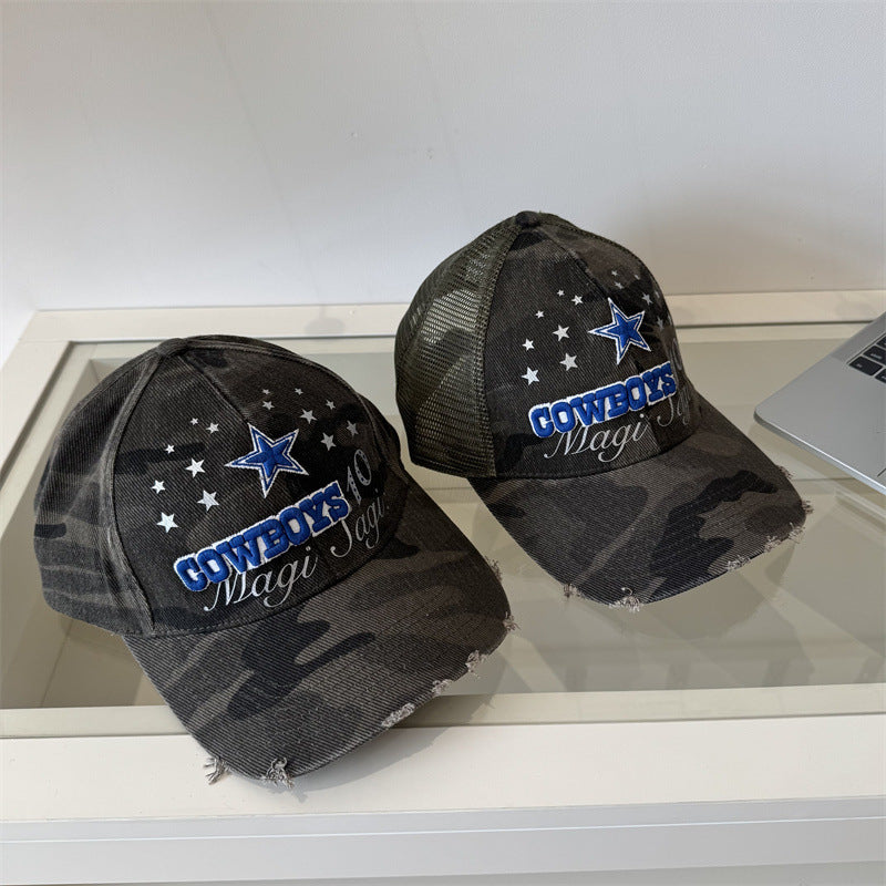 Men's Distressed Camouflage Graphic Baseball Cap