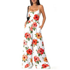Women's Elegant Geometric Print Wide-Leg Jumpsuit