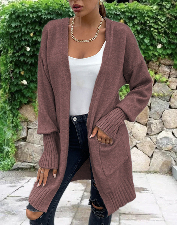 Casual Open-Side Cardigan with Deep Pockets