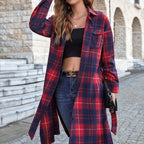Women's Long-Sleeve Flannel Plaid Shirt