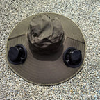 Air-Cooled Sun Hat with Removable USB Fans and Neck Protection
