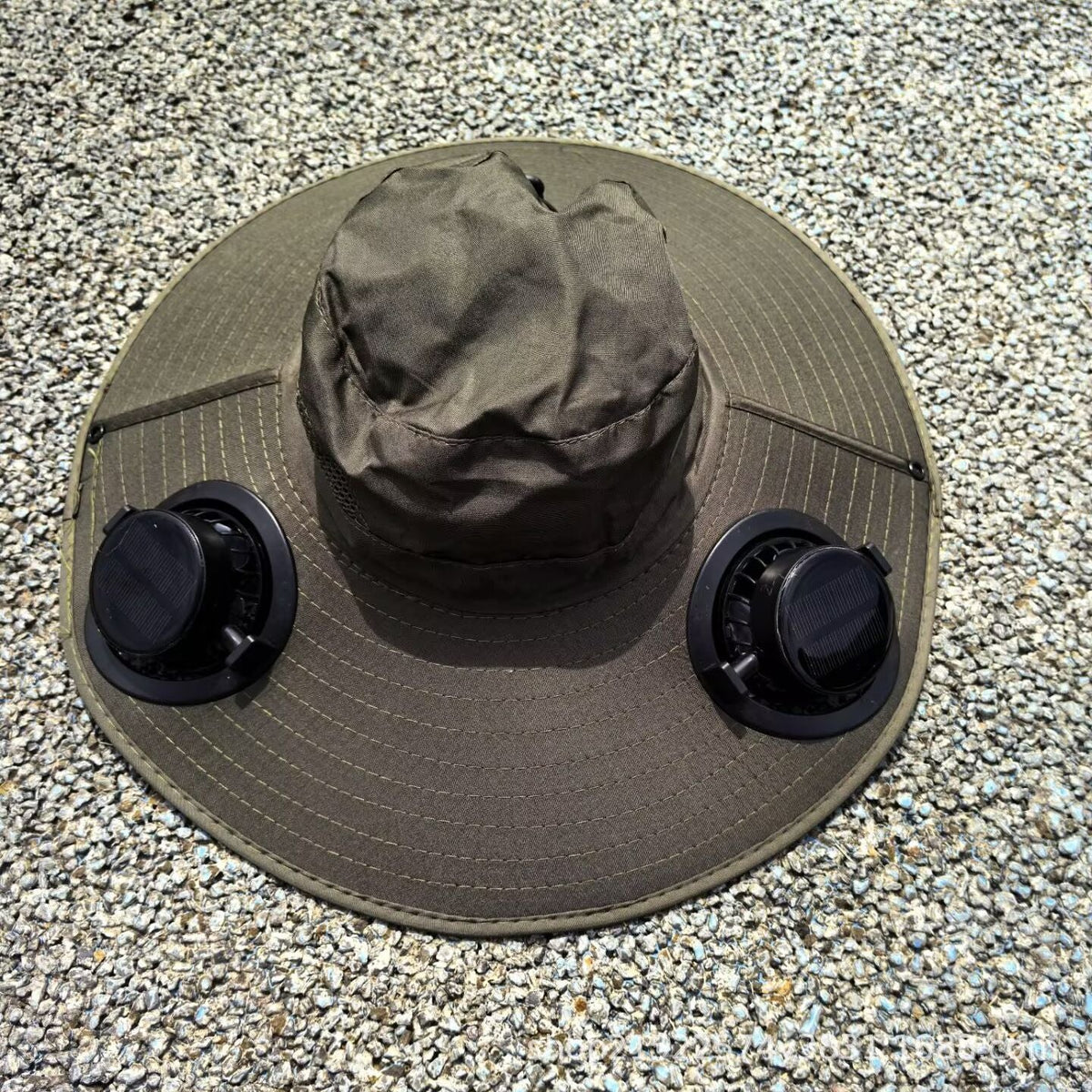 Air-Cooled Sun Hat with Removable USB Fans and Neck Protection
