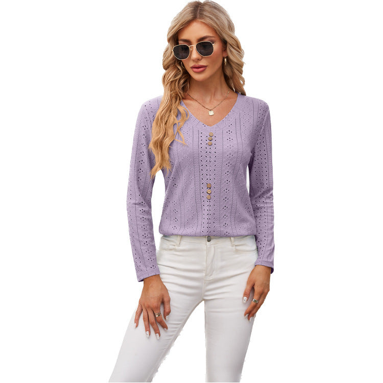 Women's Airy Blouse with Button Details
