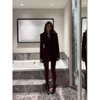 Women's Elegant Blazer Jacket with Double-Button Closure and Tailored Cut