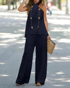 Women's Elegant and Airy Wide-Leg Ensemble