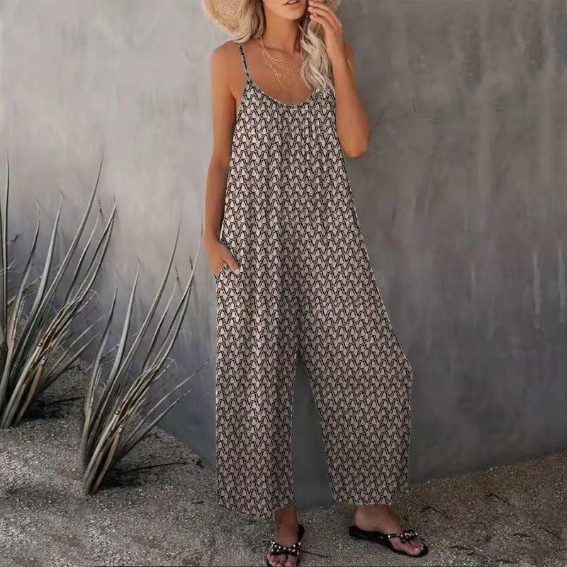Women's Casual Jumpsuit with Delicate Pattern