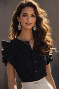 Women's Elegant Blouse with Ruffle Details