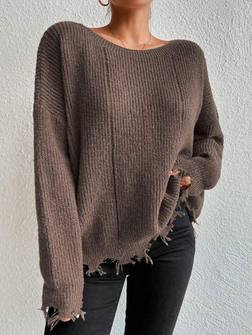 Women's Cotton Sweater with Oversized Fit