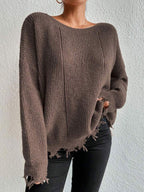Women's Cotton Sweater with Oversized Fit