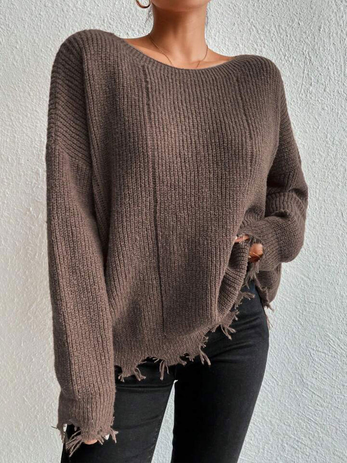 Women's Cotton Sweater with Oversized Fit