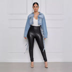 Women's Denim Jacket with Knot Detail