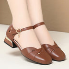 Women's Ballet Flats with Decorative Strap and Modern Heel