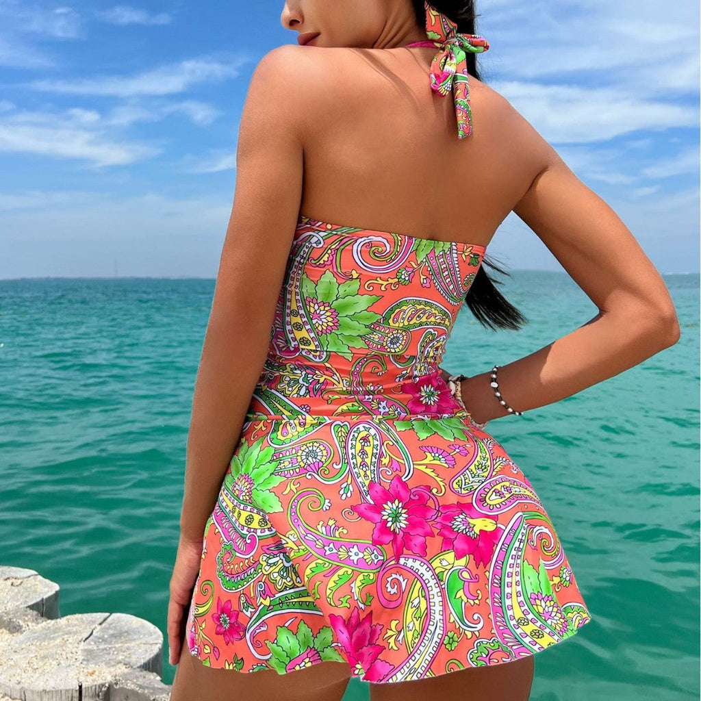 Women's Swimwear with Romantic Paisley Pattern