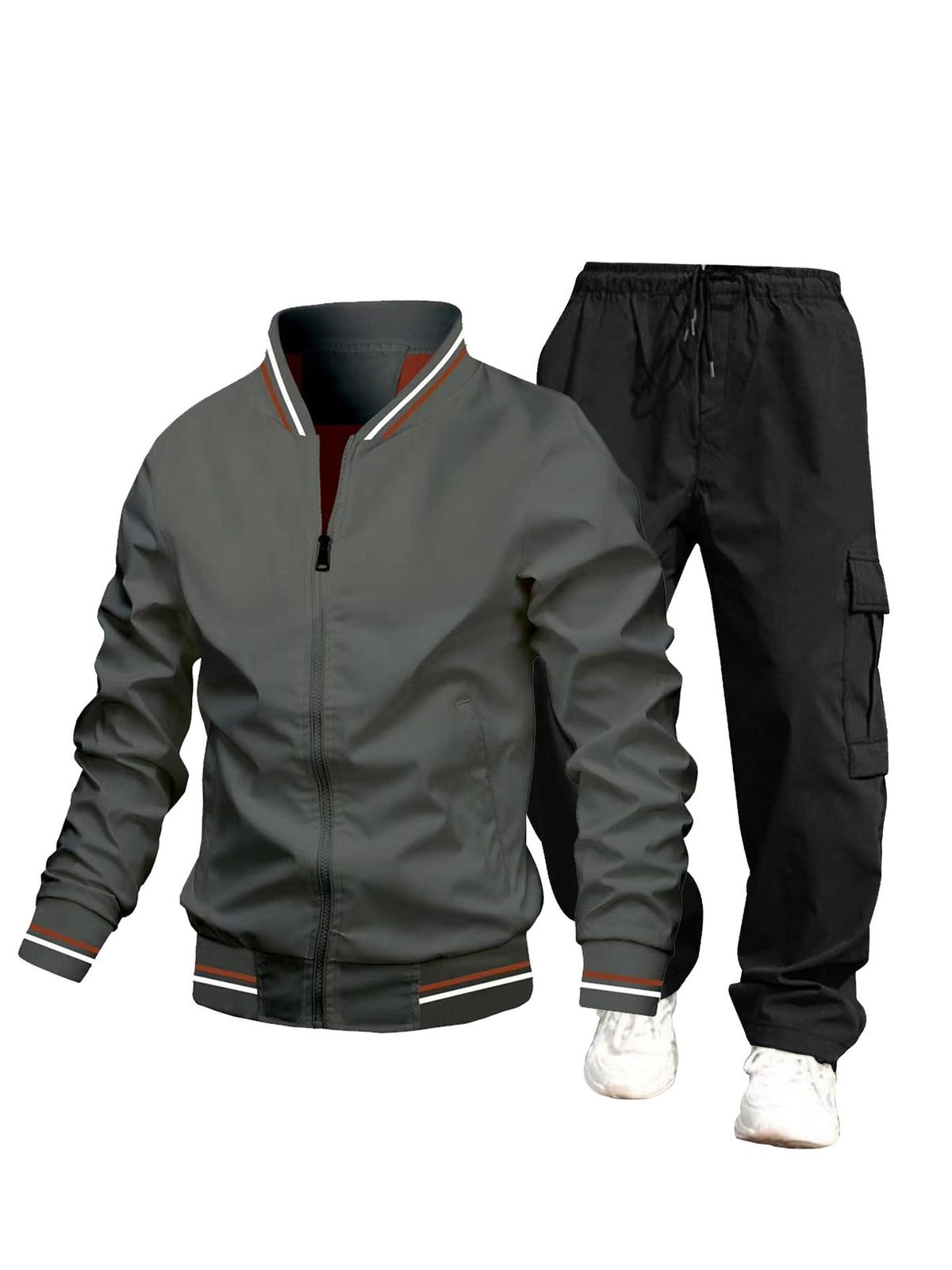 Men's sporty jacket and cargo pants set