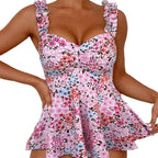 Women's Swimsuit with Ruffle Design and Floral Print