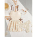 Women's Swimsuit with Flared Skirt and Adjustable Tie System