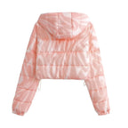 Women's Cropped Transitional Jacket with Geometric Print