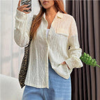 Casual Jacquard Pattern Blouse